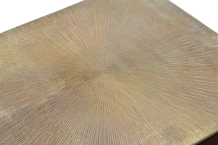 GINER Y COLOMER - Lote de 2 Mesas Nido en Métal et Bronze - Tables Basses Gigognes - Noir et Doré - Dimensions: 56x55x55 cm et 51x50x50 cm